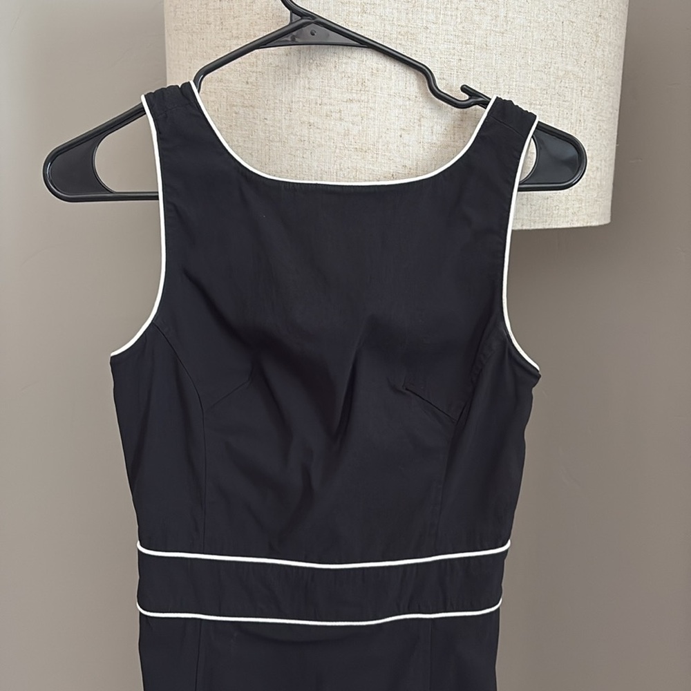 Express Black Midi Dress with White Accents